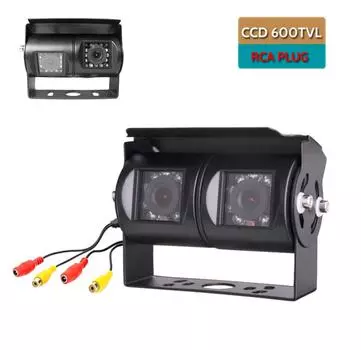 Камера заднего вида с двумя объективами, камера заднего вида для автодома, камера заднего вида с двумя регулируемыми по углу объективами, CCD-камера заднего вида для грузовика, автобуса