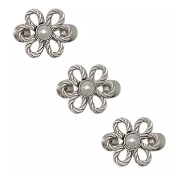 KAMIHO зажим для регулировки талии кнопка для регулировки талии пряжка для талии с шестью лепестками цветка (3, серебряный, маленький)