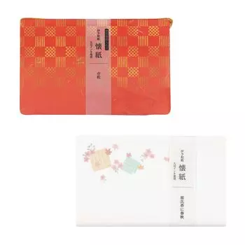 Kamiiso Sansho Kaishi Kimonomi Iyo Washi с футляром Набор из 2 ароматов Весна и Осень x Kaishi set 42 (1 кусок) Ичимацу/Гэндзи Кайши 17,5 14,5 см