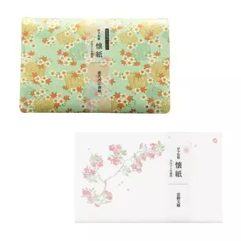 Kamiiso Sansho Kaishi Kimonomi Iyo Washi с футляром Набор из 2 ароматов Genji с весенним парчовым узором x набор Kaishi 45 (1 кусок) осень/облако