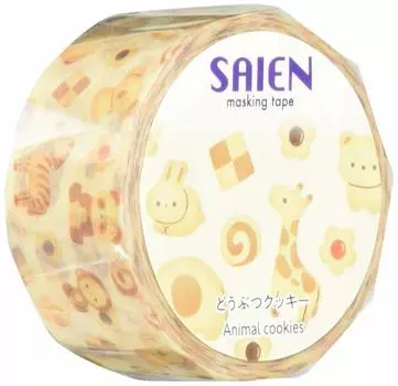 Kamiiso Sansho Masking Tape Animal Cookie 15mm x 10m UR-4023