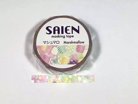 Kamiiso Sansho Masking Tape Marshmallow 15mm x 10m UR-0128