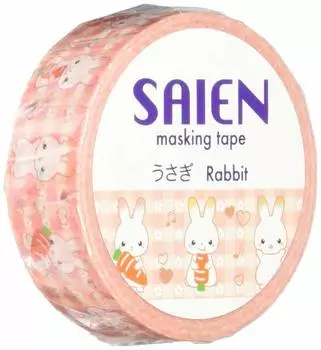 Kamiiso Sansho Masking Tape Rabbit 15mm x 10m UR-0032