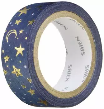 Kamiiso Sansho Masking Tape Starry Sky 15mm x 7m UR-3001