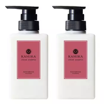 KAMIKA Крем-шампунь увлажняющий восстанавливающий для поврежденных волос Beautiful 400 г ограниченный выпуск с ароматом розового дерева [все в одном для волос] и [2 флакона]