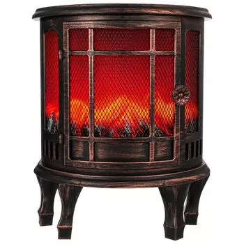 Камин Угольный штормовой фонарь Бытовая декоративная лампа Настольная ночная лампа USB-светильник Дисплей Гостиная 30x24.5cm кофейный