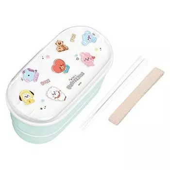 Kamio Japan BT21 Slim Microwave Lunch Box Chirashi LINE FRIENDS Lunch Collection 2-Tier [043992]