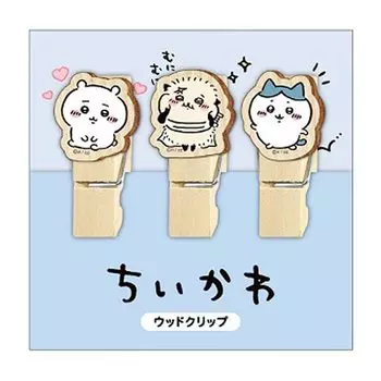 Kamio Japan Chiikawa Wood Hachiware and Sea Otter One Size Clip, Design, 208653,