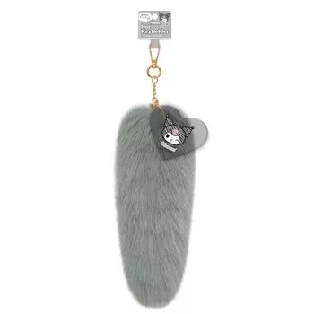 Kamio Japan Kuromi Fur Keychain Gray Fur Fluffy Accessory Mark Mejirushi Oshikatsu Oshi Color 059015