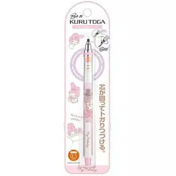 Kamio Japan My Melody Kurutoga Sharp МИЛАЯ МОДЕЛЬ Sanrio KURUTOGA Механический карандаш Остается острым 033107 0,5 мм чёрный