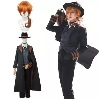 [Kamizu Ryohin] Чуя Накахара косплей С париком пять кадров bungo бродячие собаки косплей костюм Для взрослых маскировка культурный фестиваль костюм для мероприятия