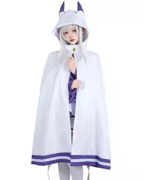 [Kamizu Ryohin] Эмилия Косплей Плащ Re:Zero Косплей Костюм Взрослый Костюм Культурный Фестиваль Событие Костюм Сценическая Одежда Эмилия Косплей (Эмилия Плащ