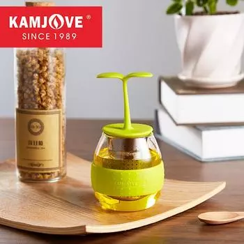 KAMJOVE Милая летняя силиконовая чашка для травы из мультяшного силикона, стеклянная бутылка для воды, напиток, фруктовый чай, лимон, подарочная чашка 150ml