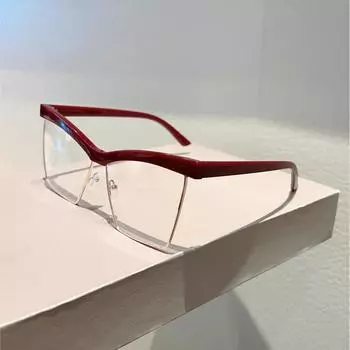 KAMMPT Большие очки кошачий глаз женские модные оптические оправы с блокировкой синего света 2025 Новые модные брендовые дизайнерские очки transparent lenses красный