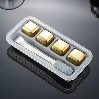 Камни для виски Party 304 из нержавеющей стали, многоразовые, для водки, вина, пива, охладитель, охлаждающий куб, барный инструмент, прочные кубики льда