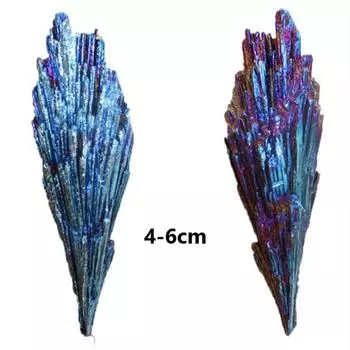 Камни и кристаллы Черный турмалин Натуральные синие цвета и минералы Титан 4~6cm