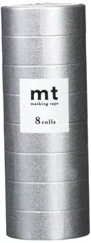 Kamoi Kakoshi mt Masking Tape 8P Width 15mm x 7m 533 High Brightness Silver MT08P533