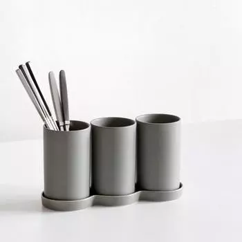 Kamome Kitchen color контейнер для столовых приборов, угольно-серый, 1 шт., популярная корейская посуда