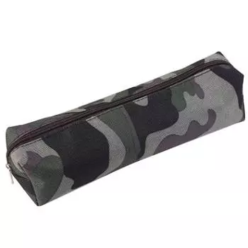 Камуфляж большой емкости, ручка, холст, молния, канцелярские принадлежности, линейка, сумка для хранения карандашей серый