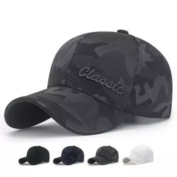 Камуфляжная бейсболка для мужчин, повседневная солнцезащитная панама с вышивкой, шляпы с козырьком, шляпы для гольфа и рыбалки, козырек Hombre Gorras 55-60cm белый