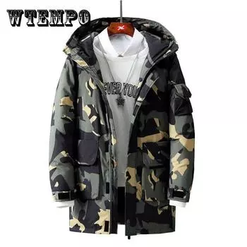 Камуфляжная хлопковая куртка мужская с капюшоном, хлопковая подкладка, зимнее утепленное термопальто, повседневная парка для молодежи XXXL бежевый