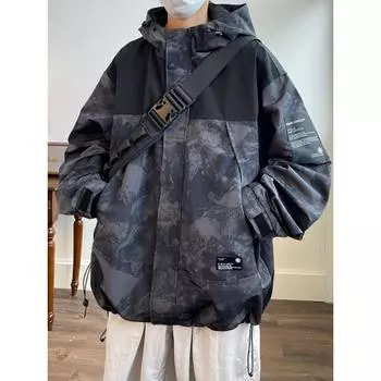 Камуфляжная куртка мужская весна-осень куртка для активного отдыха Plus Fat Plus Size куртка-бомбер M