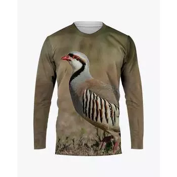 Камуфляжная охотничья одежда с изображением животных и перепелов, летняя мужская футболка с круглым вырезом, повседневная, с длинным рукавом, свободный пуловер, модная мужская одежда S