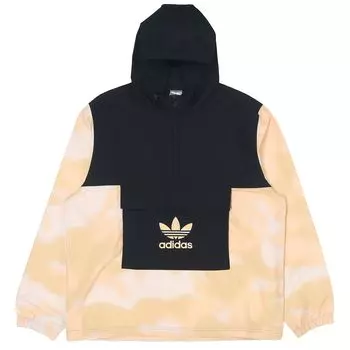 Камуфляжная ветровка Adidas Originals с контрастной аэрозольной краской и полумолнией, мужские куртки, черный, коричневый GN1876 XS
