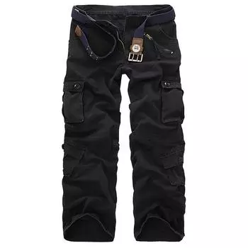 Камуфляжные брюки-карго, армейские мужские военные армейские брюки больших размеров, длинные спортивные штаны с несколькими карманами 30 серый