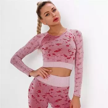 Камуфляжные рубашки Nessaj Vital, бесшовная рубашка для йоги, женские топы с длинными рукавами для тренировок, полосатая спортивная одежда, спортивная одежда, футболки для бега