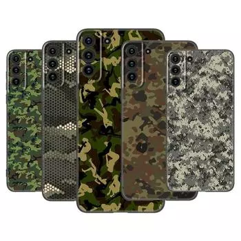 Камуфляжный армейский чехол для телефона для Samsung Galaxy S22 Pro S21 S20 Ultra FE S10 Lite 5G S10E S9 S8 Plus, мягкий черный чехол из ТПУ Samsung S22 Ultra