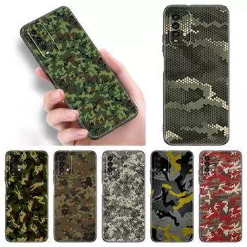 Камуфляжный армейский чехол для телефона для Xiaomi Redmi Note 11 10 9 8 Pro 11T 5G 10T 10S 9S 9T 9i 9C 9A 8T, мягкий черный чехол из ТПУ Redmi 8