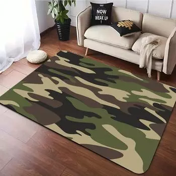 Камуфляжный армейский зеленый коврик для зоны, противоскользящий фланелевый ковер, машинная стирка, ковры для гостиной, кухни, спальни, напольный коврик 40X60cm-16x24in