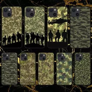 Камуфляжный чехол для телефона в стиле милитари для iPhone 11 12 Mini 13 14 15 Pro XS Max X Plus SE XR Shell iPhone12mini