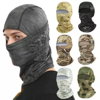 Камуфляжный флисовый чехол на голову, уличная велосипедная маска, альпинистская холодная шапка, защита от солнца, козырек от солнца, быстросохнущие теплые маски One Size