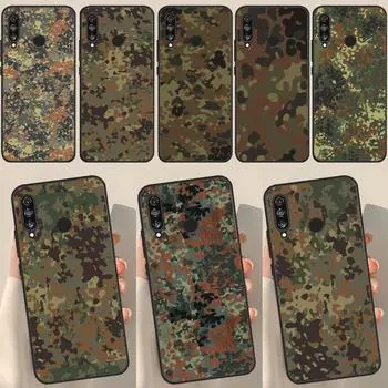 Камуфляжный камуфляжный чехол Flecktarn для Huawei P50 Pro P20 P30 P40 Lite P Smart 2019 Nova 9 5T, чехол для Honor 50 8X 9X Huawei P40