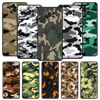 Камуфляжный камуфляжный военный армейский чехол для телефона для Xiaomi Poco X6 X5 Pro X4 X3 NFC F5 Pro F4 F3 GT M5 M4 Pro 5G M3 C51 C50, чехол Poco X5