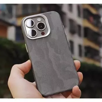 Камуфляжный кожаный чехол Magsafe для iPhone 13 14 15pro 12 13Pro 14pro max, матовый противоударный чехол с покрытием объектива, с беспроводной зарядкой for iphone14pro(6.1 )