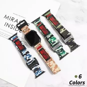 Камуфляжный нейлоновый ремешок UAG на липучке для Apple Watch Series 7 6 5 4 3 2 1 SE Спортивный ремешок iWatch Series 6 Холщовый нейлоновый ремешок для iWatch SE Band