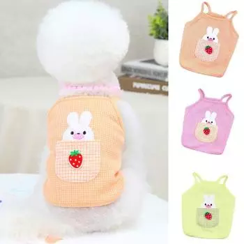 Камзол без рукавов для домашних животных, дышащий весенний жилет с кроликом и собакой, котом, рубашка M жёлтый