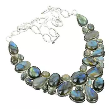 Канадский лабрадорит драгоценный камень ручной работы ожерелье из стерлингового серебра 925 пробы 925 пробы штампованный драгоценный камень натуральный канадский лабрадорит ожерелье для подарка 18 коричневый