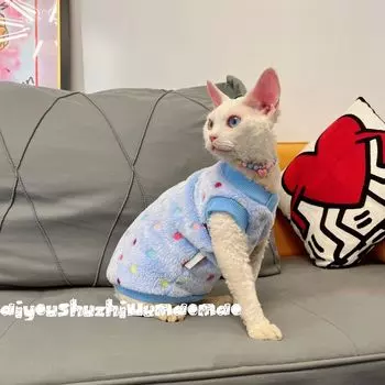 Канадский сфинкс лысый кошачий жилет Devin Abi Pet Cat осень и зима теплый бархатный жилет XS size (about 2-1.5kg)