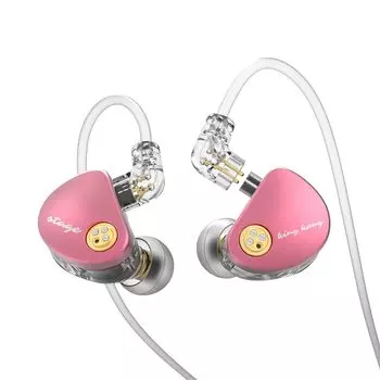 Канальные наушники SUPERTFZ KING KONG оснащены двойным драйвером, мощным глубоким басом, диапазоном частот воспроизведения, розовым, 20–40 000 Гц, 3,5 мм