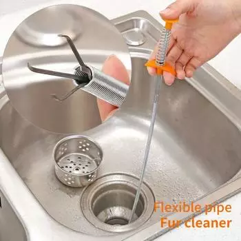 Канализационный земснаряд с захватом, пружинный дизайн, 4 когтя, кухонная раковина, ванна, туалет, мусоросборник для волос, товары для дома S