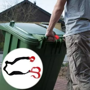 Канат для блокировки мусорного бака, регулируемый, устойчивый к животным, универсальный, наружный, защитный канат для блокировки крышки мусорного бака, прочная эластичная лента для фиксации крышки мусорного бака 1pc