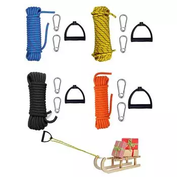 Канат для водных лыж с ручкой, нейлоновый буксировочный трос для саней, трос для вейкборда, книборда, сноуборда, оборудования Enduring чёрный