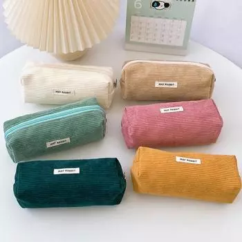 Канцелярская сумка Пенал Вельветовый пенал Большая вместимость Органайзеры для ручек чёрный