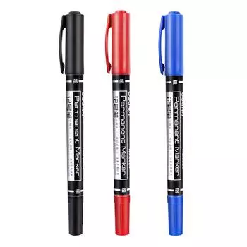 Канцелярские принадлежности 0,5/1 мм двойной наконечник перманентный маркер для рисования тонкая линия рисования масляная ручка чёрный