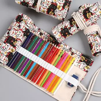 Канцелярские принадлежности 12/24/36 отверстий пенал для девочек и мальчиков, сумка для ручек, рулон холста, стационарный держатель, панель 24Holes