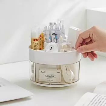 Канцелярские принадлежности, держатель для кистей для макияжа, органайзер для ручек и карандашей на 3 ячейки, органайзер для косметики белый